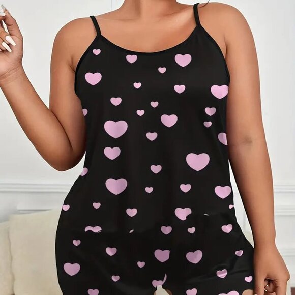 BOGO PLUS SIZE 2X 3X 4X Lettuce Trim Cami Top & Shorts Pajama PJ Two Pi… - Picture 4 of 4